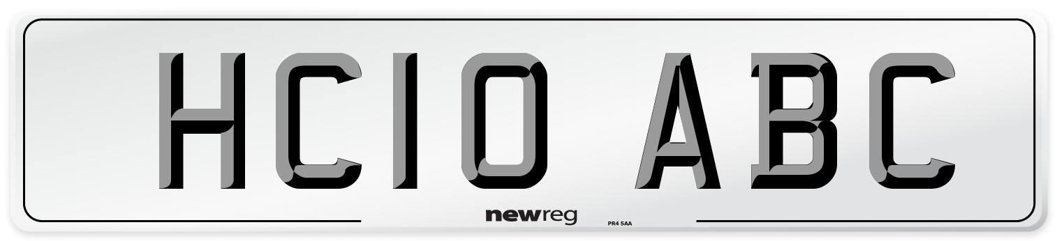 HC10 ABC Number Plate from New Reg